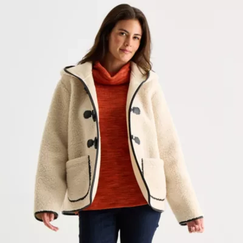 St. John's Bay Womens Midweight Teddy Coat