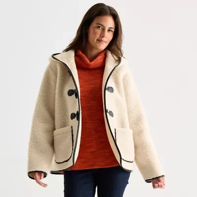 St. John's Bay Womens Midweight Teddy Coat