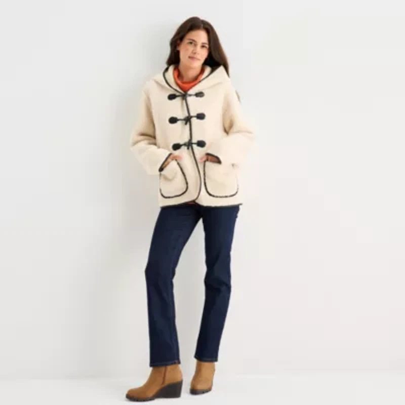 St. John's Bay Womens Midweight Teddy Coat