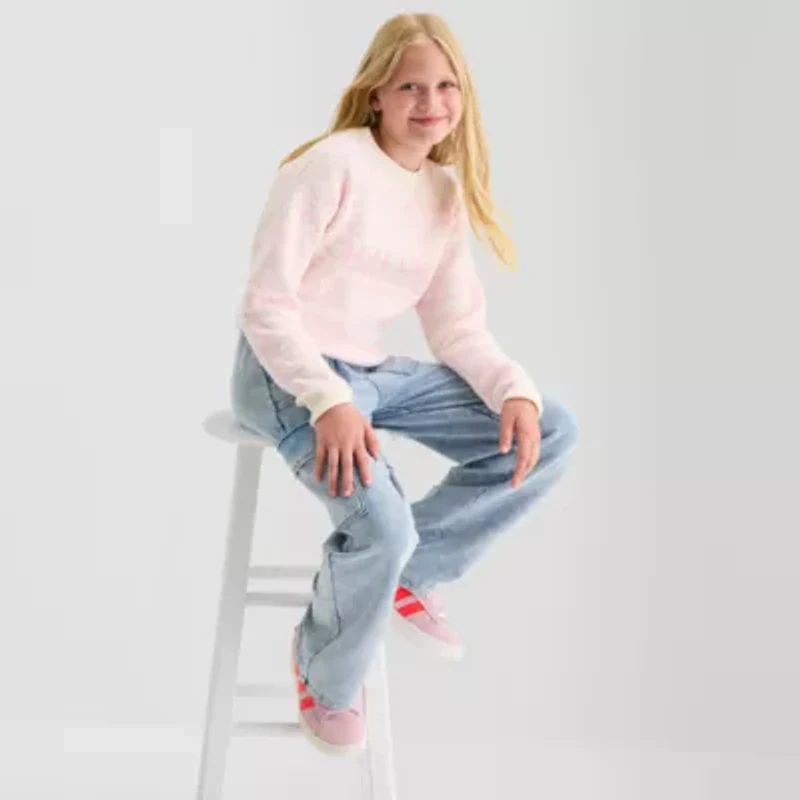 Vanilla Star Big Kid Girls Mid Rise Wide Leg Jean