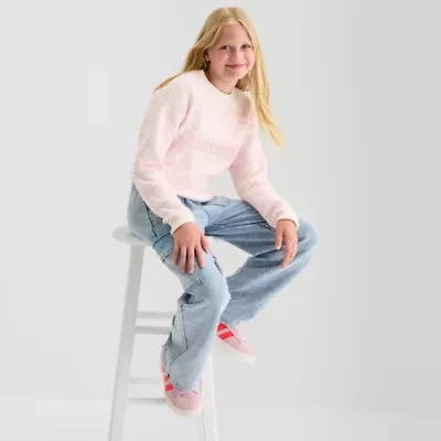 Vanilla Star Big Kid Girls Mid Rise Wide Leg Jean