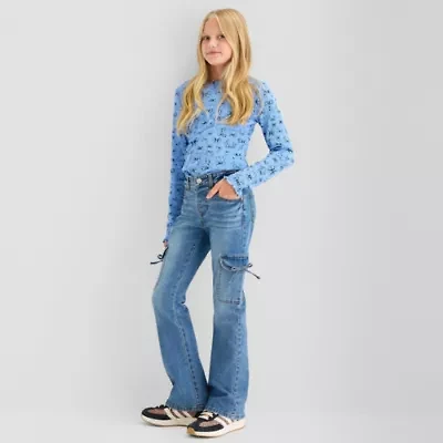 Vanilla Star Big Kid Girls Mid Rise Flare Leg Jean