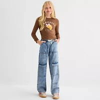 Vanilla Star Big Kid Girls Mid Rise Wide Leg Jean