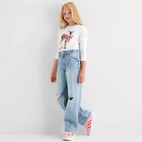 Vanilla Star Big Kid Girls Mid Rise Wide Leg Jean