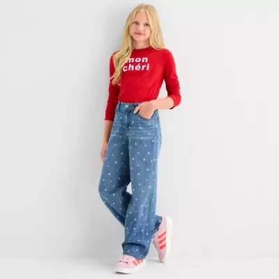 Vanilla Star Big Kid Girls Mid Rise Wide Leg Jean