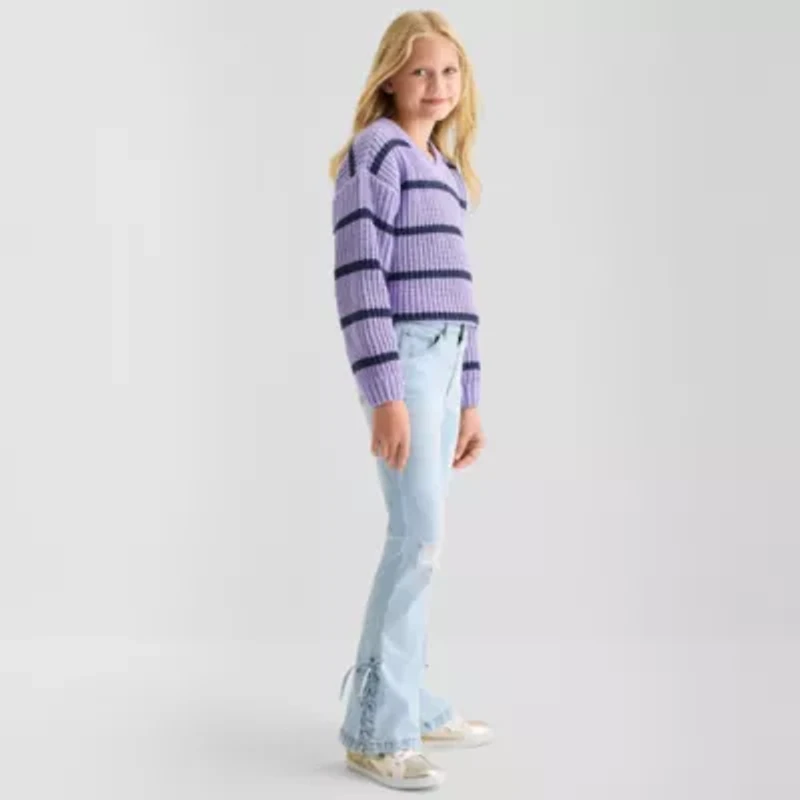 Vanilla Star Big Kid Girls Mid Rise Flare Leg Jean
