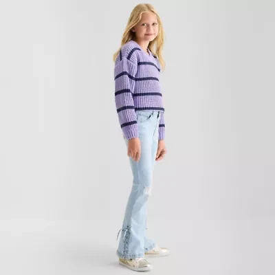 Vanilla Star Big Kid Girls Mid Rise Flare Leg Jean