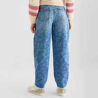 Thereabouts Little & Big Kid Girls Barrel Jean High Rise Loose Fit