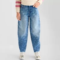 Thereabouts Little & Big Kid Girls Barrel Jean High Rise Loose Fit