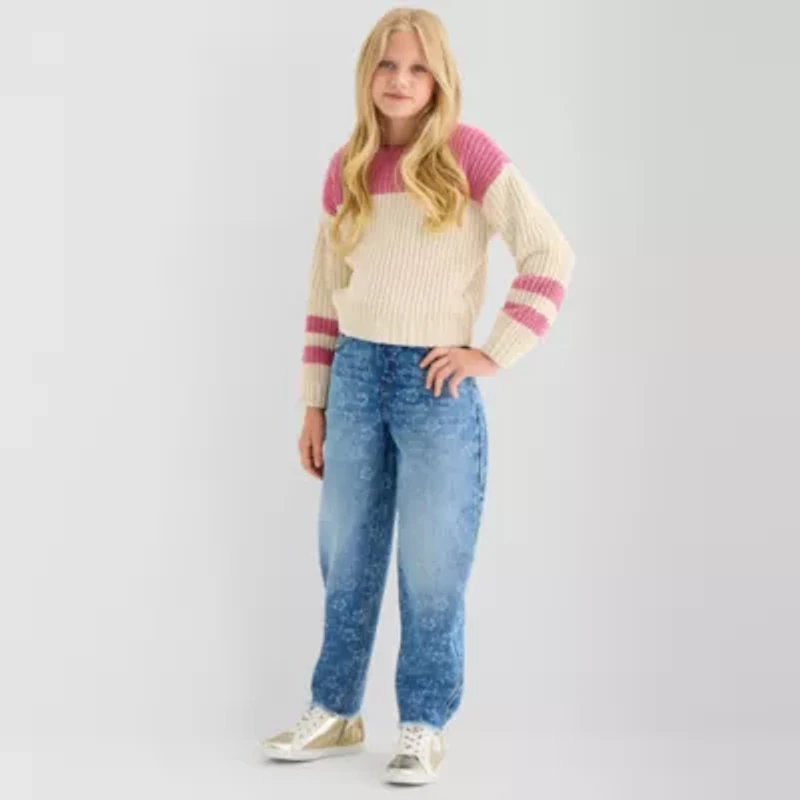 Thereabouts Little & Big Kid Girls Barrel Jean High Rise Loose Fit