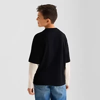 Thereabouts Little & Big Kid Boys Crew Neck Long Sleeve Oversized Graphic T-Shirt