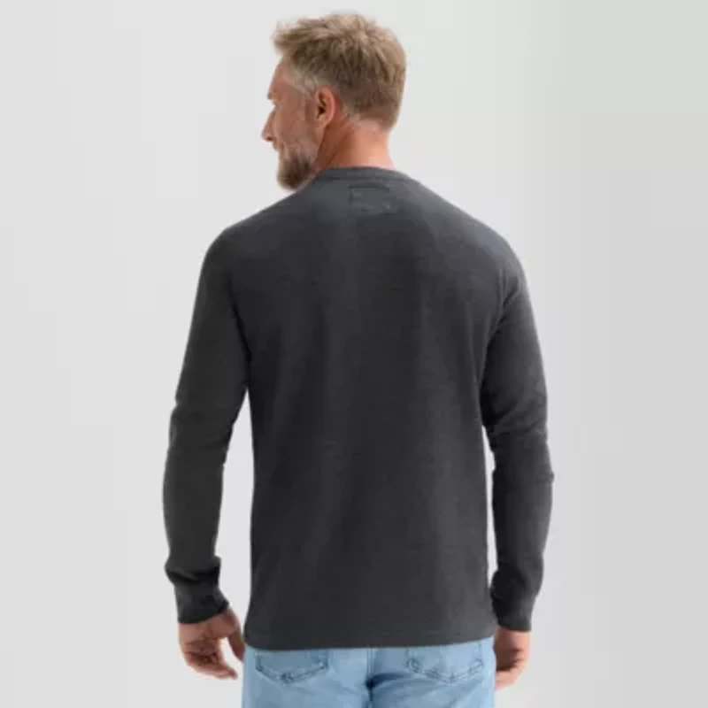 St. John's Bay Waffle Mens Crew Neck Long Sleeve Classic Fit Thermal Top