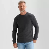 St. John's Bay Waffle Mens Crew Neck Long Sleeve Classic Fit Thermal Top