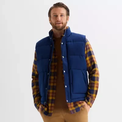 St. John's Bay Quilted Cargo Mens Heavyweight Puffer Vest
