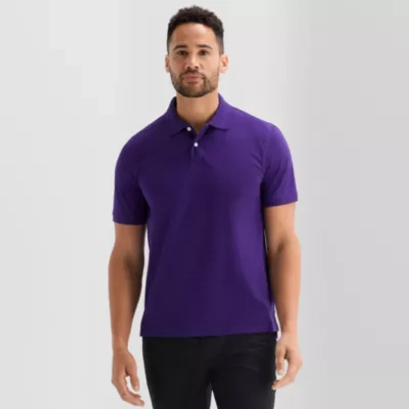 St. John's Bay Premium Stretch Mens Classic Fit Short Sleeve Polo Shirt