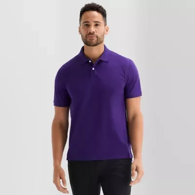 St. John's Bay Premium Stretch Mens Classic Fit Short Sleeve Polo Shirt