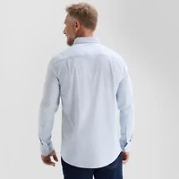 St. John's Bay Washed Oxford Mens Long Sleeve Classic Fit Stretch Fabric Button-Down Shirt