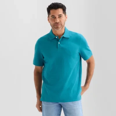 St. John's Bay Premium Stretch Mens Classic Fit Short Sleeve Polo Shirt