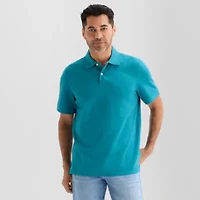 St. John's Bay Premium Stretch Mens Classic Fit Short Sleeve Polo Shirt