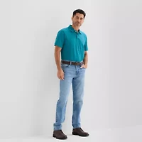 St. John's Bay Premium Stretch Mens Classic Fit Short Sleeve Polo Shirt