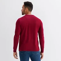 St. John's Bay Sueded Jersey Mens Crew Neck Long Sleeve T-Shirt