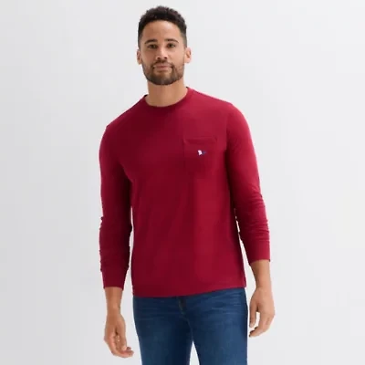 St. John's Bay Sueded Jersey Mens Crew Neck Long Sleeve T-Shirt