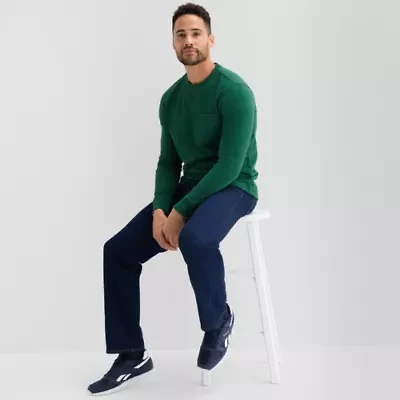 St. John's Bay Sueded Jersey Mens Crew Neck Long Sleeve T-Shirt