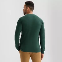 St. John's Bay Waffle Mens Crew Neck Long Sleeve Classic Fit Thermal Top