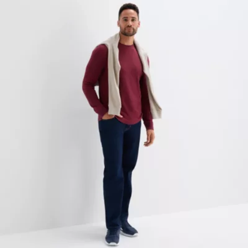 St. John's Bay Waffle Mens Crew Neck Long Sleeve Classic Fit Thermal Top