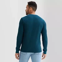 St. John's Bay Waffle Mens Crew Neck Long Sleeve Classic Fit Thermal Top