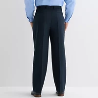 Stafford Coolmax All Season Mens Big and Tall Plaid Classic Fit Flat Front Suit Pant