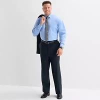 Stafford Coolmax All Season Mens Big and Tall Plaid Classic Fit Flat Front Suit Pant