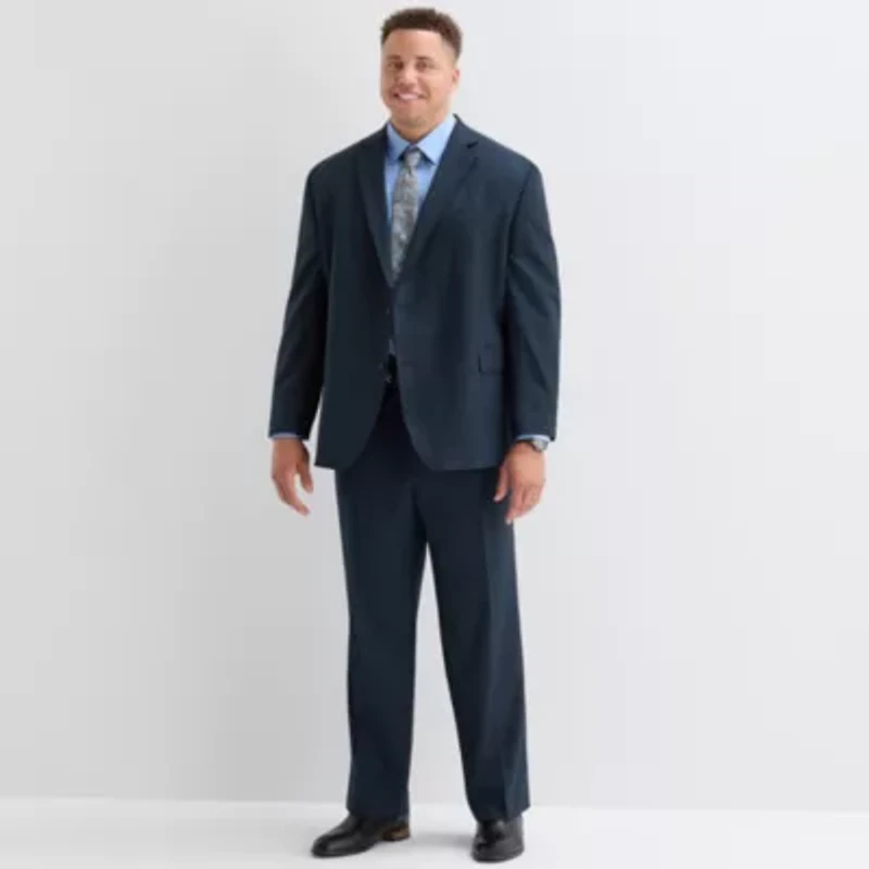 Stafford Coolmax All Season Mens Classic Fit Plaid Big and Tall Suit Jacket