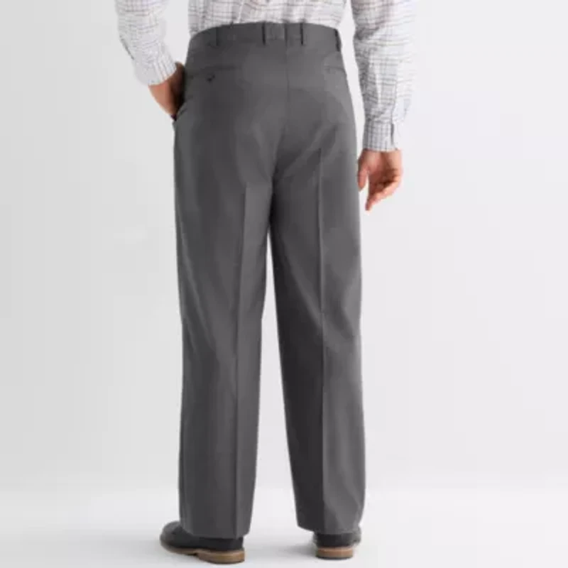 Stafford Coolmax All Season Mens Big and Tall Classic Fit Flat Front Suit Pant