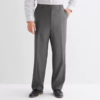 Stafford Coolmax All Season Mens Big and Tall Classic Fit Flat Front Suit Pant