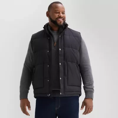 St. John's Bay Quilted Cargo Mens Heavyweight Big and Tall Puffer Vest