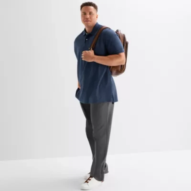 St. John's Bay Premium Stretch Big and Tall Mens Classic Fit Short Sleeve Polo Shirt