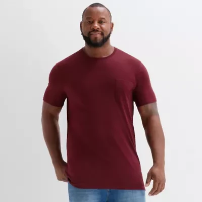 St. John's Bay Super Soft Pocket Mens Crew Neck Short Sleeve Quick Dry Big and Tall T-Shirt