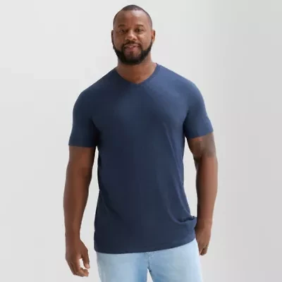 St. John's Bay Super Soft Mens V Neck Short Sleeve Quick Dry Big and Tall T-Shirt