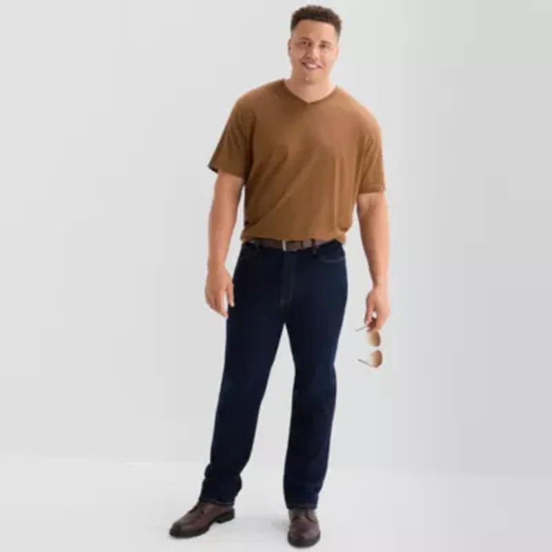 St. John's Bay Super Soft Mens V Neck Short Sleeve Quick Dry Big and Tall T-Shirt