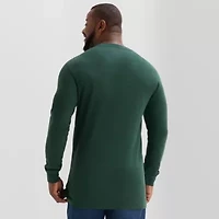 St. John's Bay Waffle Mens Crew Neck Long Sleeve Classic Fit Big and Tall Thermal Top