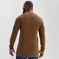 St. John's Bay Waffle Mens Crew Neck Long Sleeve Classic Fit Big and Tall Thermal Top