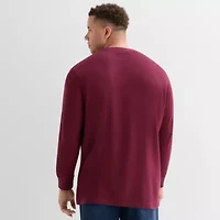 St. John's Bay Waffle Mens Crew Neck Long Sleeve Classic Fit Big and Tall Thermal Top