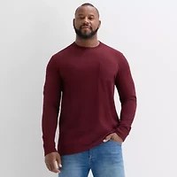 St. John's Bay Sueded Mens Crew Neck Long Sleeve Big and Tall T-Shirt