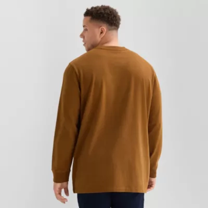 St. John's Bay Sueded Mens Crew Neck Long Sleeve Big and Tall T-Shirt