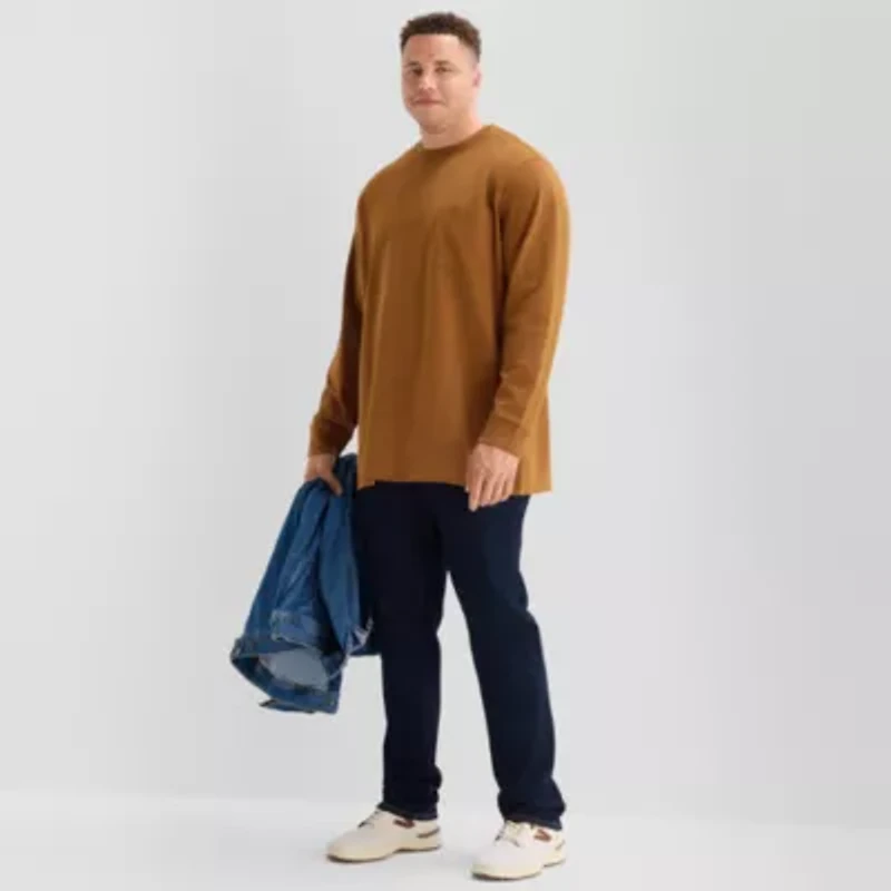 St. John's Bay Sueded Mens Crew Neck Long Sleeve Big and Tall T-Shirt