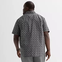 Shaquille O'Neal XLG Mens Short Sleeve Regular Fit Big and Tall Button-Down Shirt
