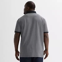 Shaquille O'Neal XLG Jacquard Big and Tall Mens Regular Fit Short Sleeve Polo Shirt