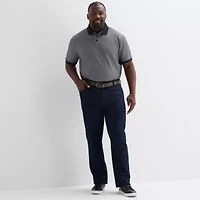 Shaquille O'Neal XLG Jacquard Big and Tall Mens Regular Fit Short Sleeve Polo Shirt