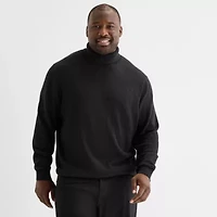 Shaquille O'Neal XLG Lurex Big and Tall Mens Turtleneck Long Sleeve Pullover Sweater